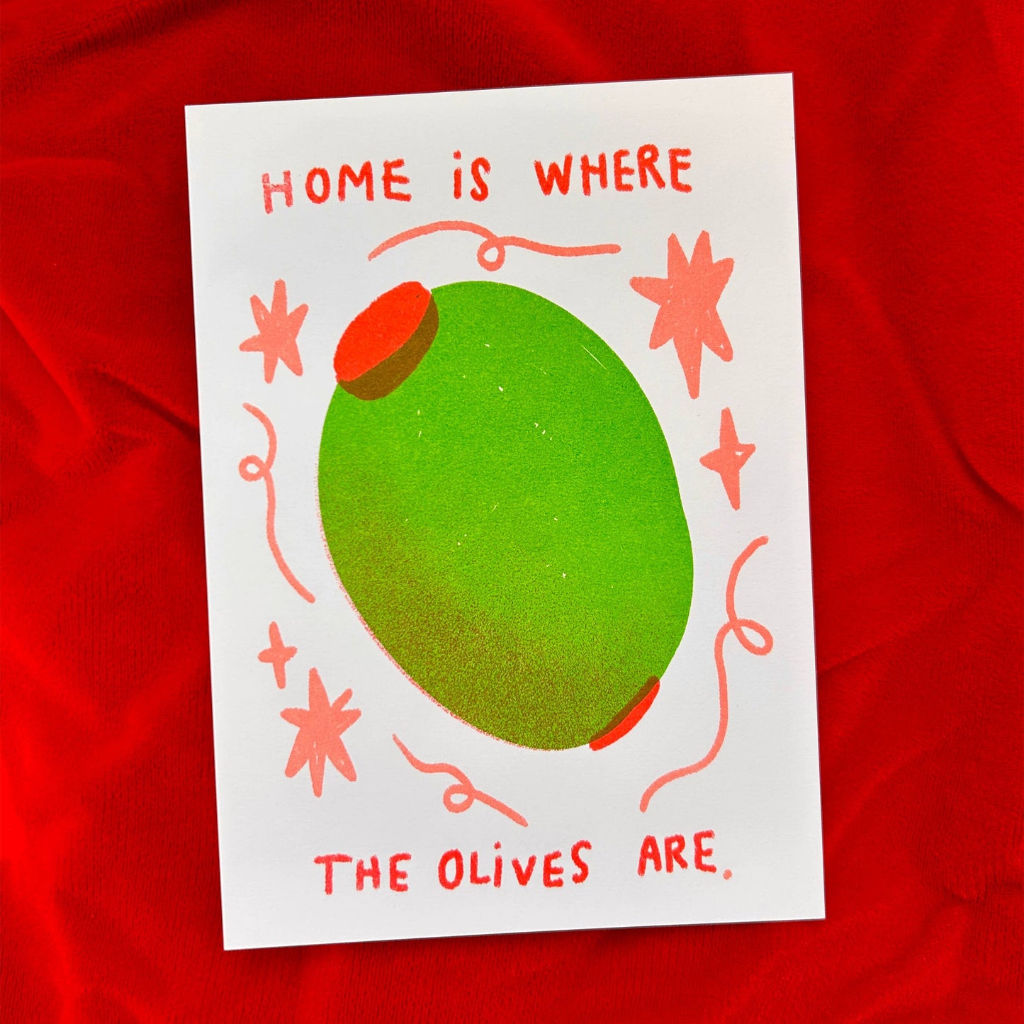 Alex Luciano: Olives Risograph Print