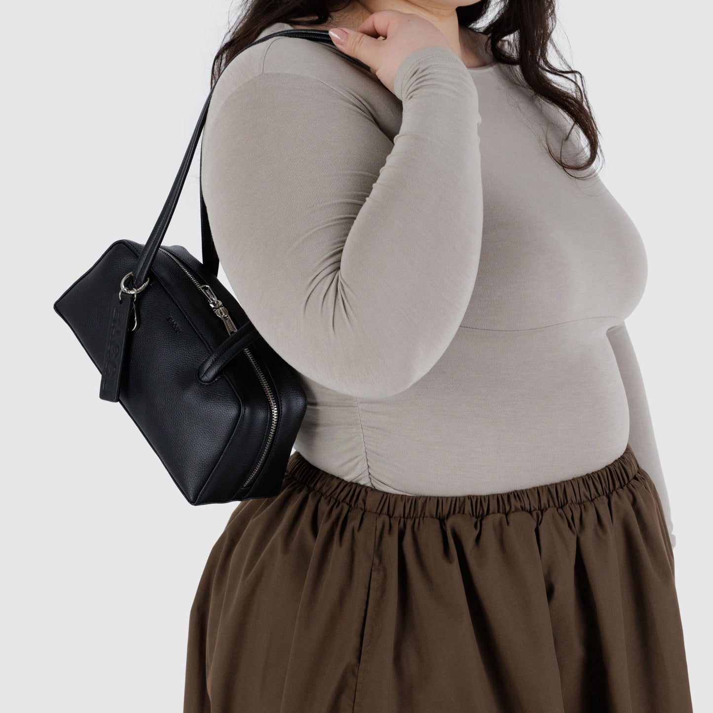 Small Recycled Leather Bowler Bag
