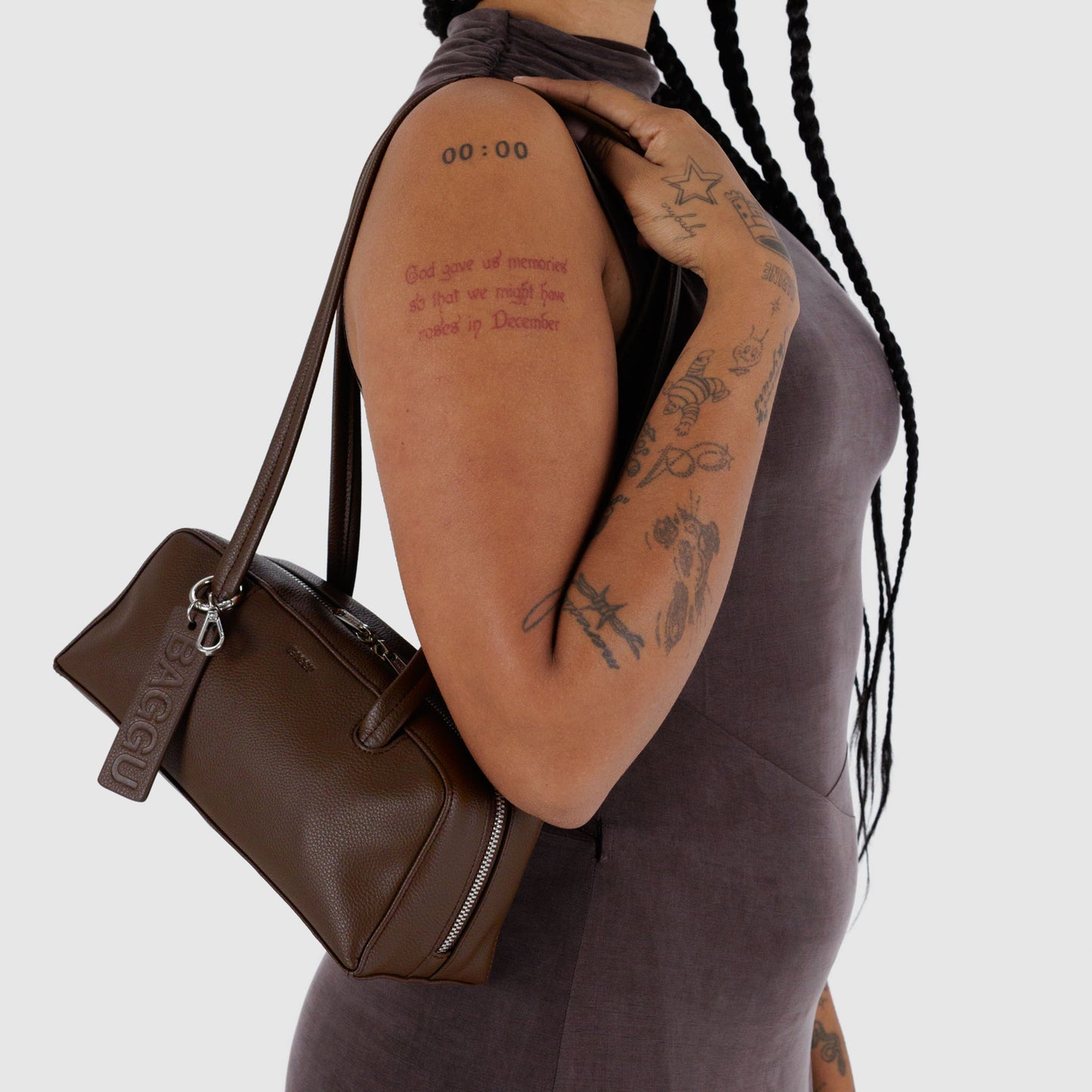 Small Recycled Leather Bowler Bag