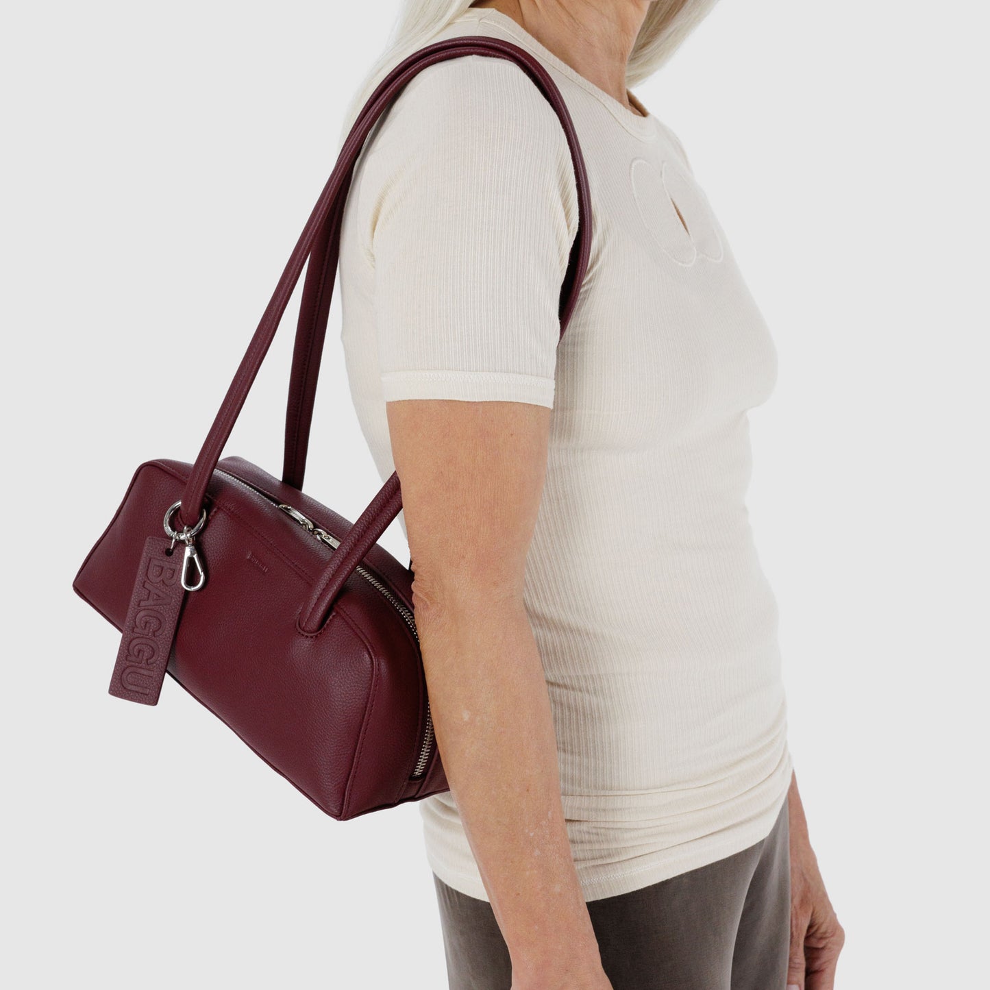 Small Recycled Leather Bowler Bag