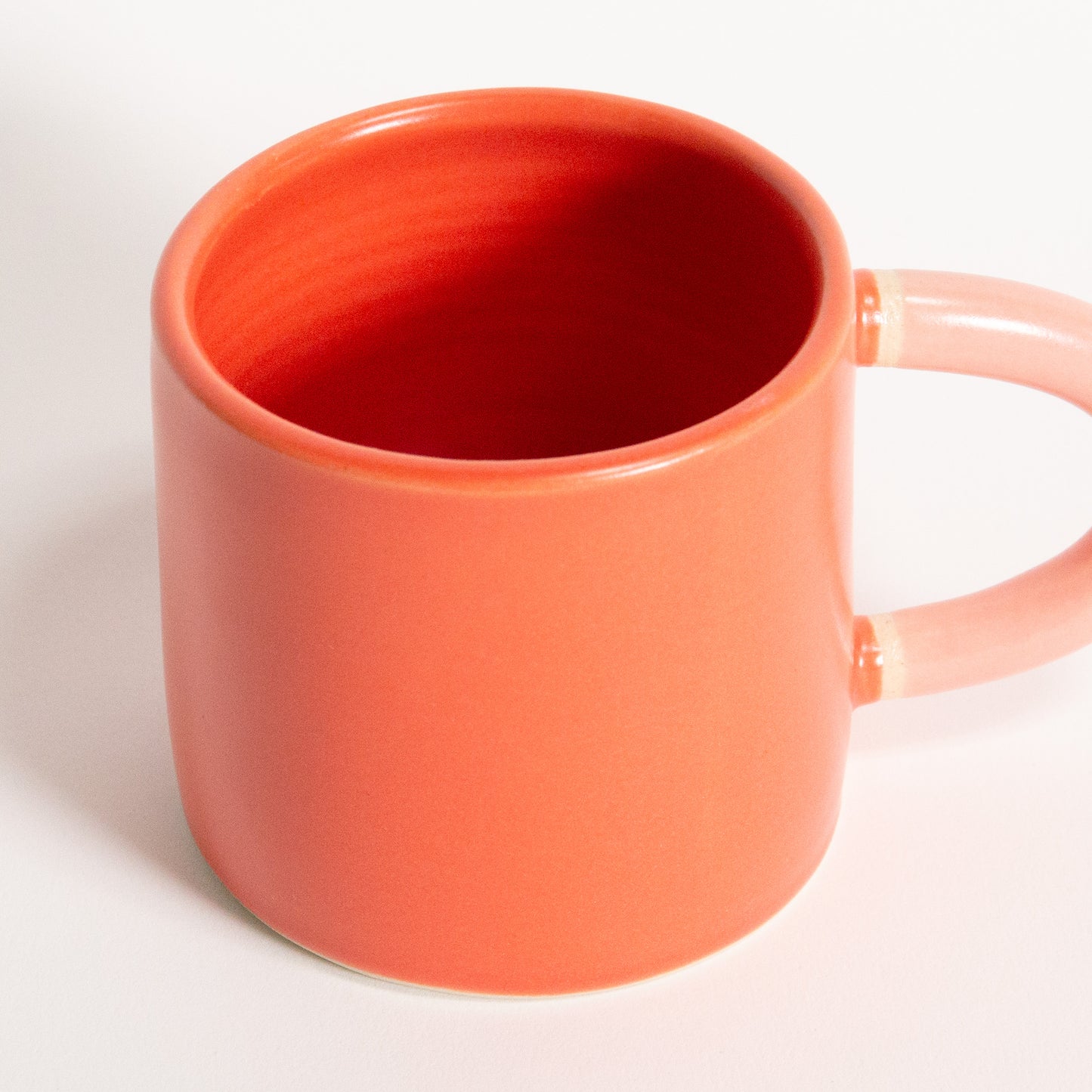 Classic Mug in Bright Red with Rose Handle