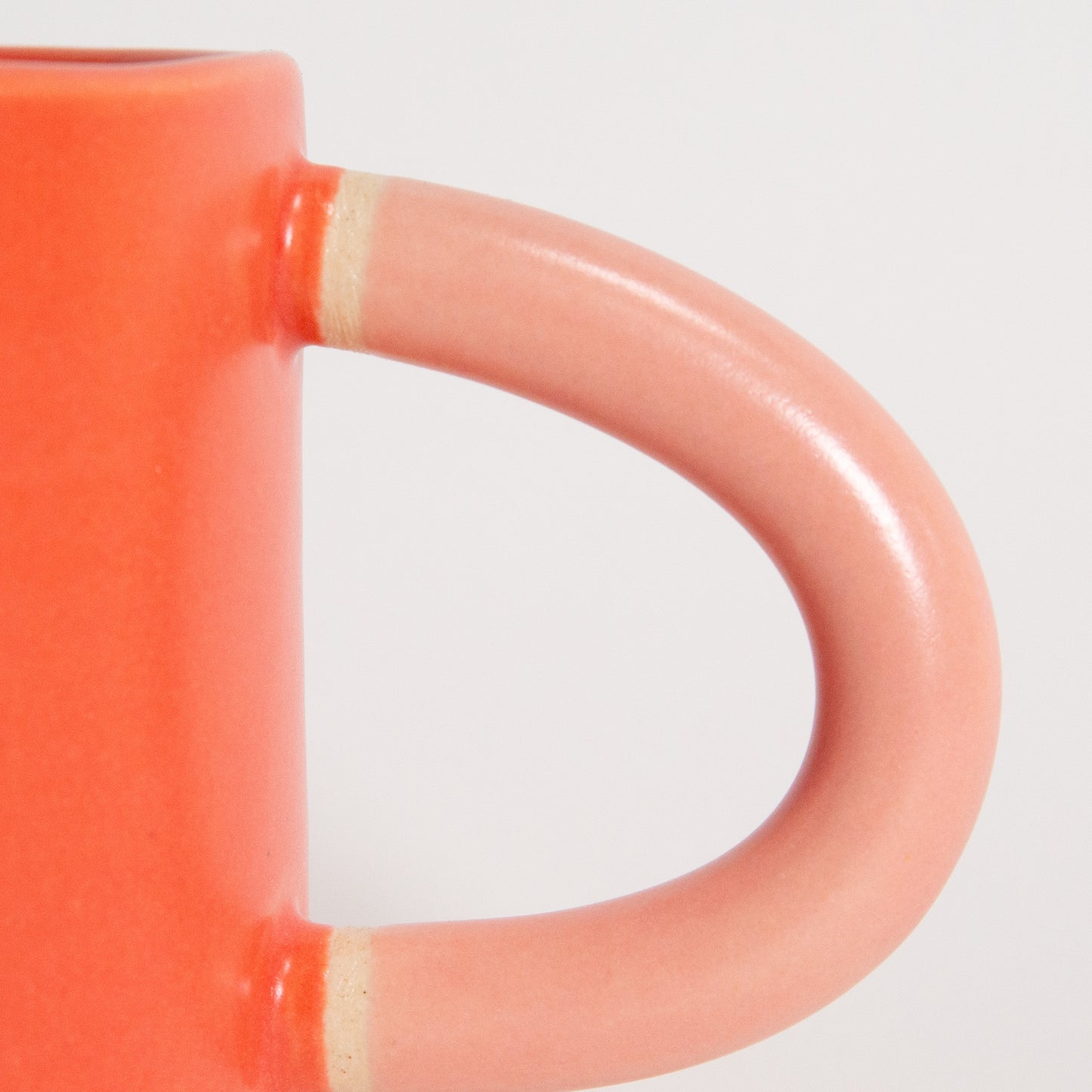 Classic Mug in Bright Red with Rose Handle