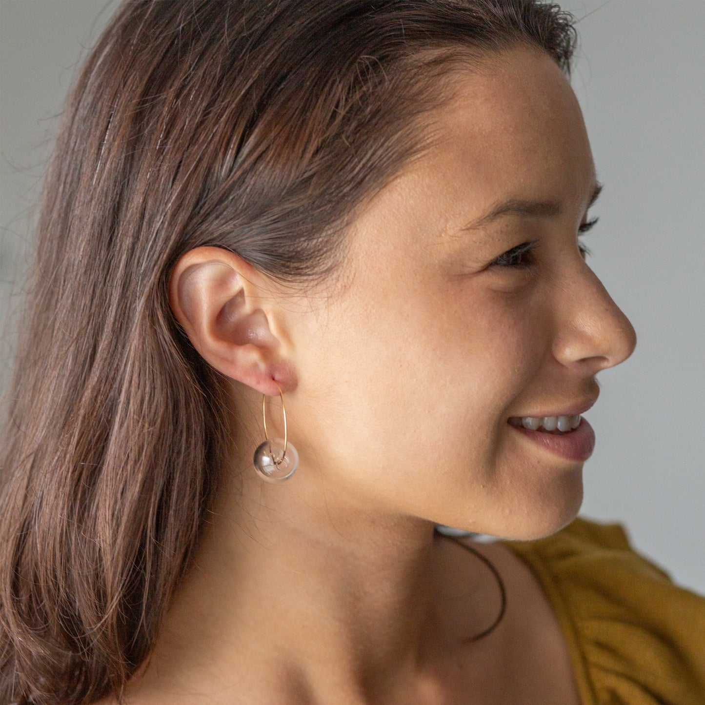 Glass Hoop Earrings
