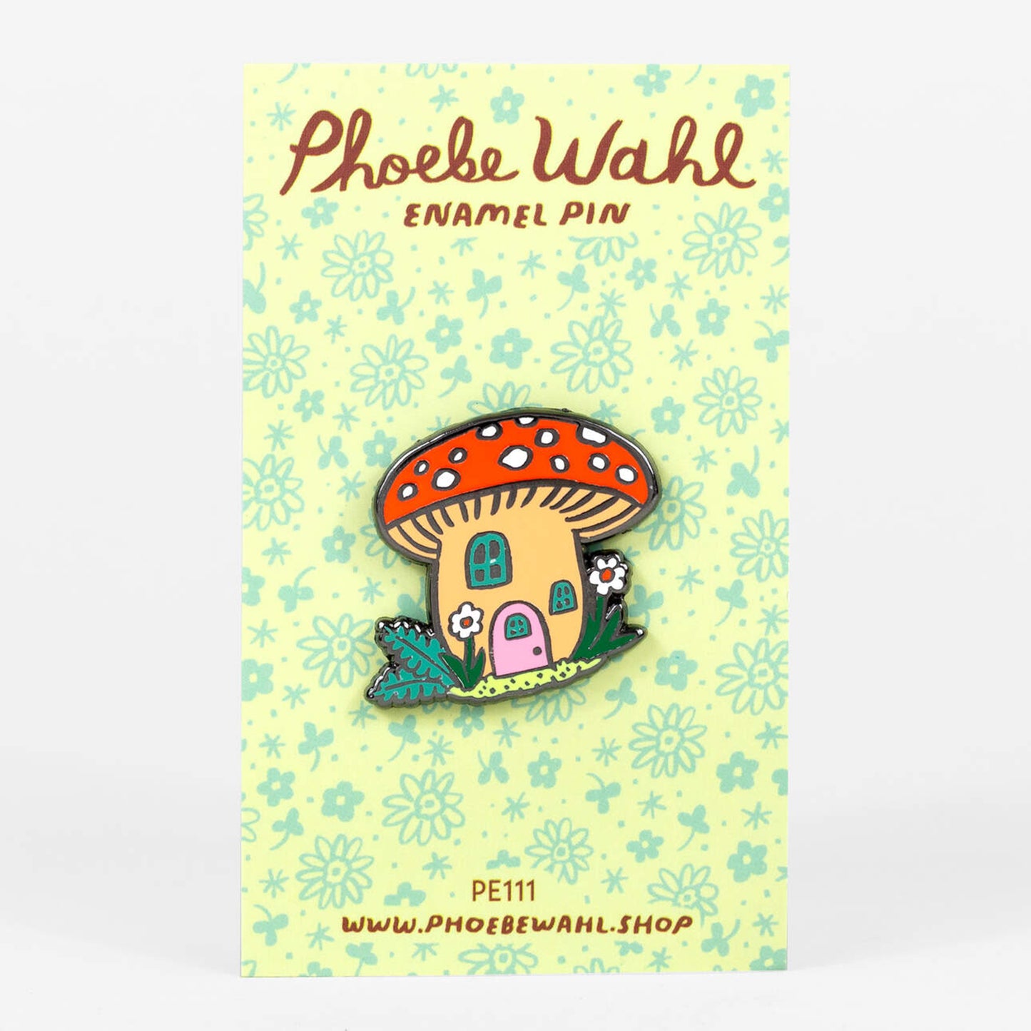 Phoebe Wahl: Mushroom Cottage Enamel Pin