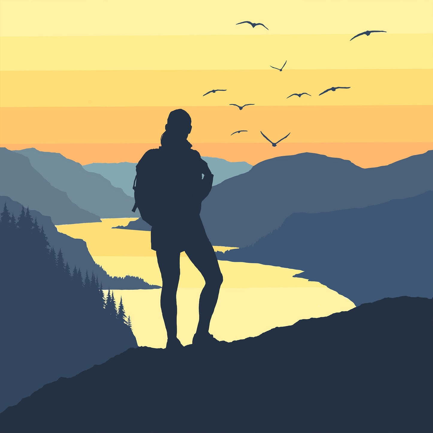 Cellar Sky Studios: Gorge View Hiker Print