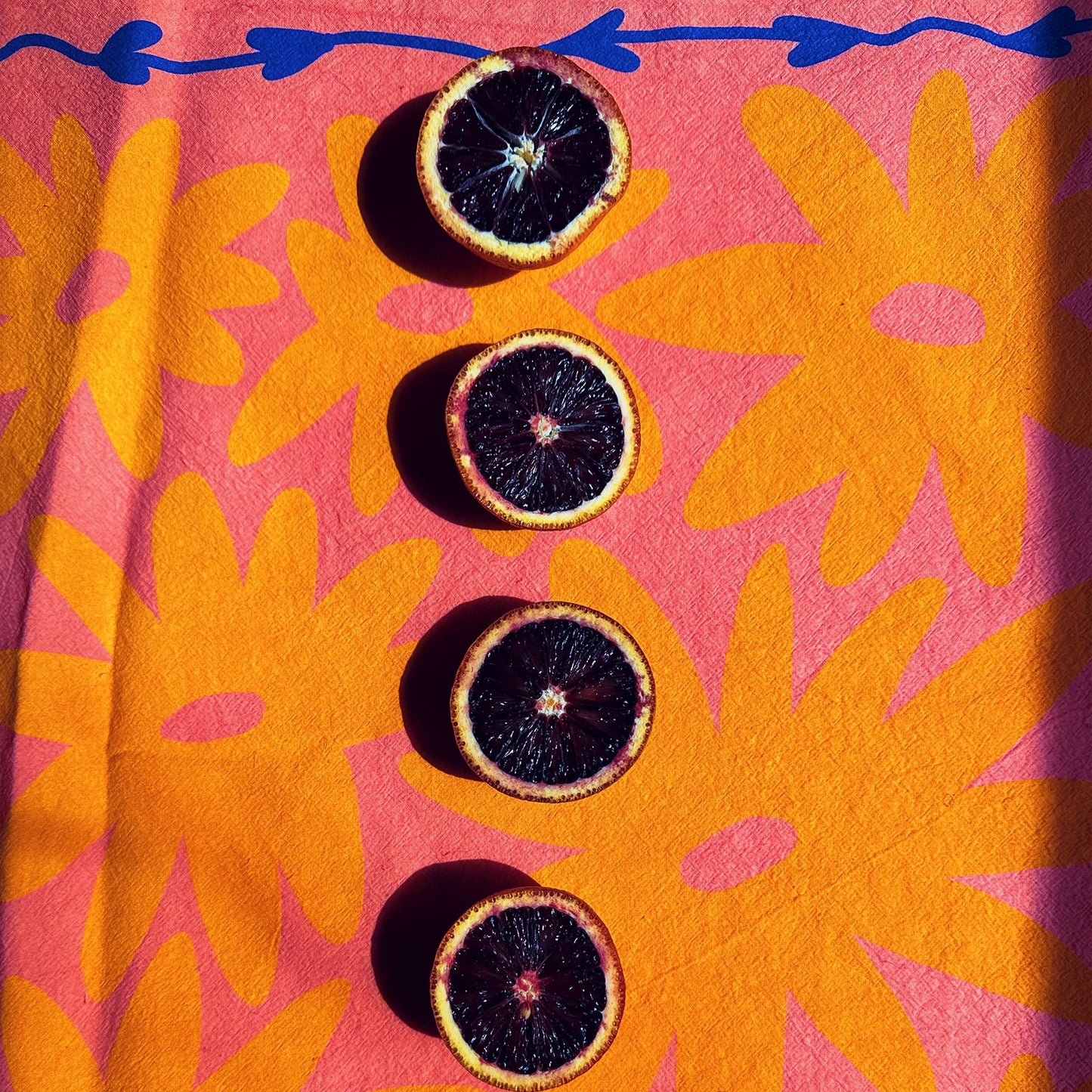 Pink Floral Splat Tea Towel