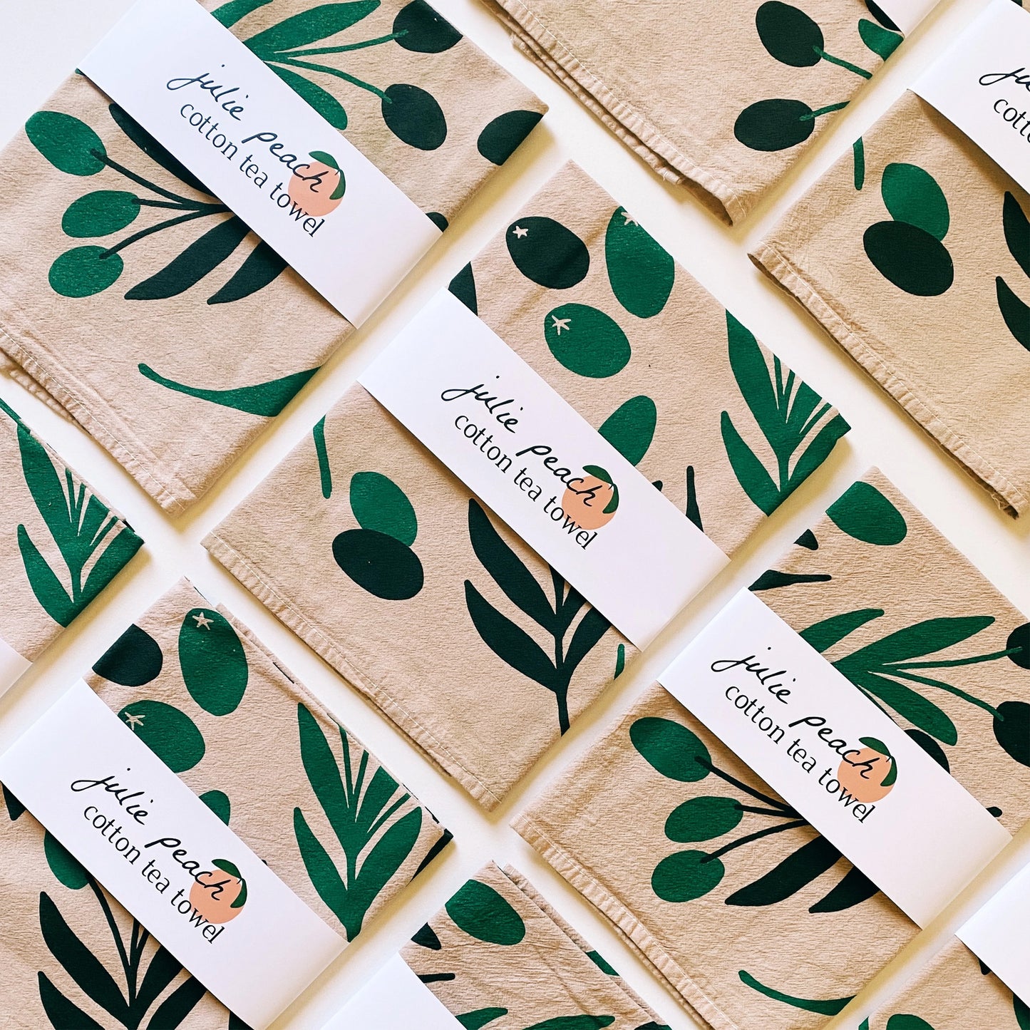 Camel Olive Toss Tea Towel