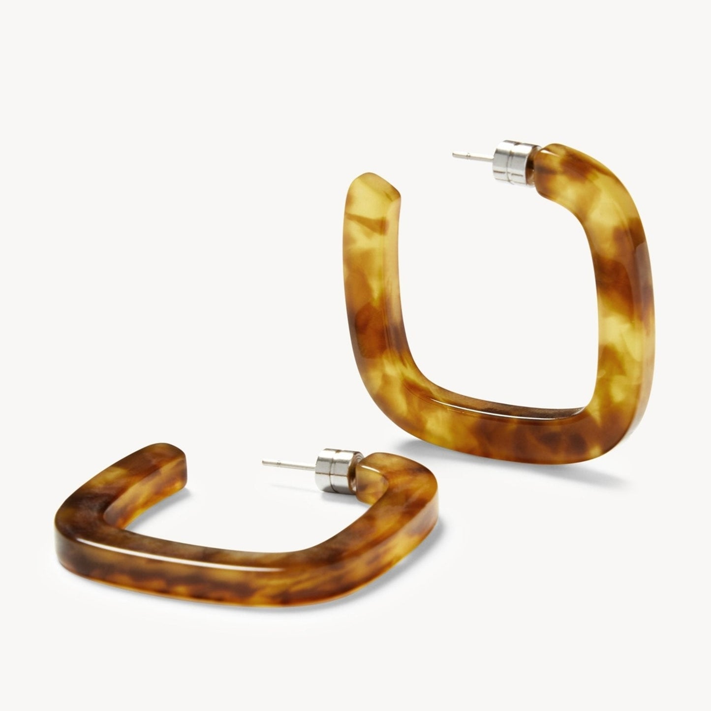 Midi Square Hoops in Modern Walnut