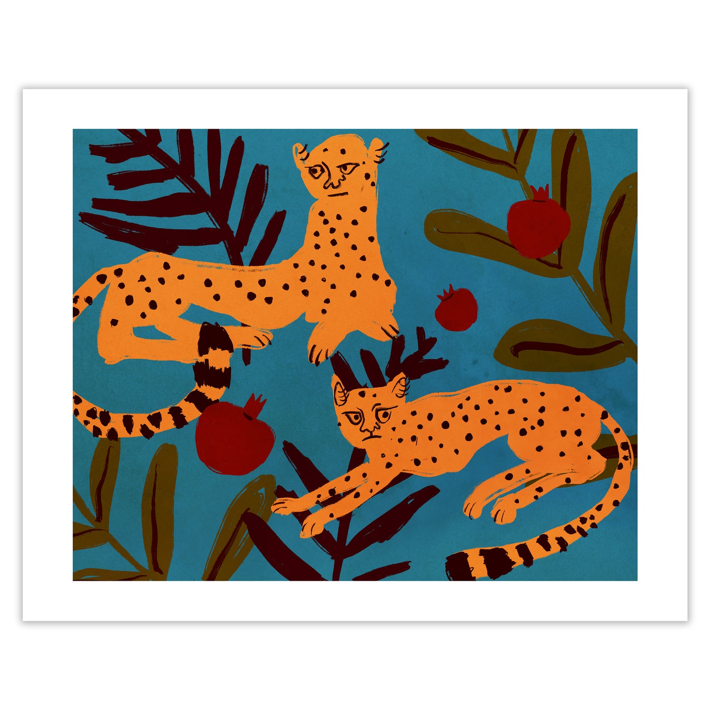 Ona Zelda Pitschka: Cheetah and Pomegranates Print