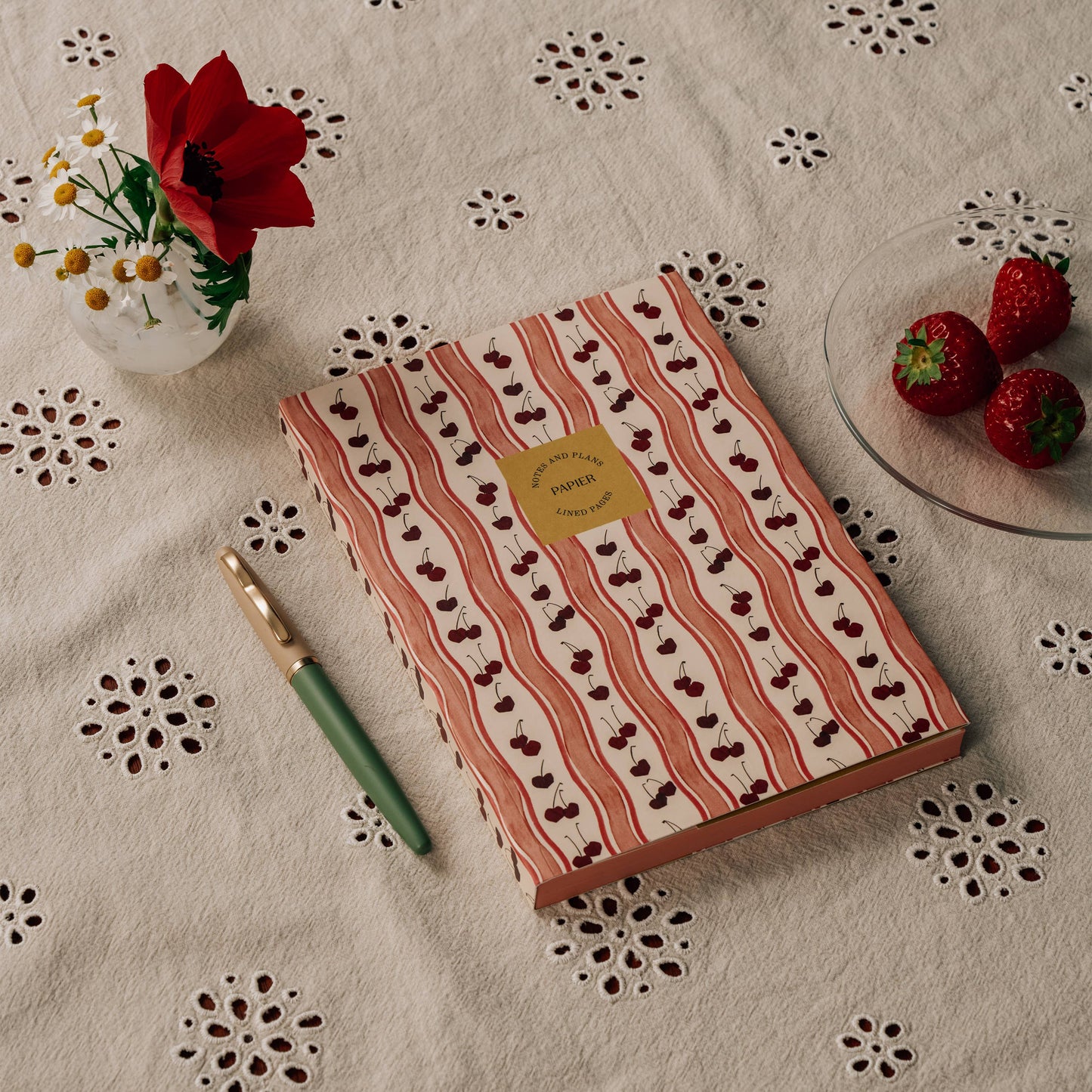 Cherry Wave Softcover Lined Notebook