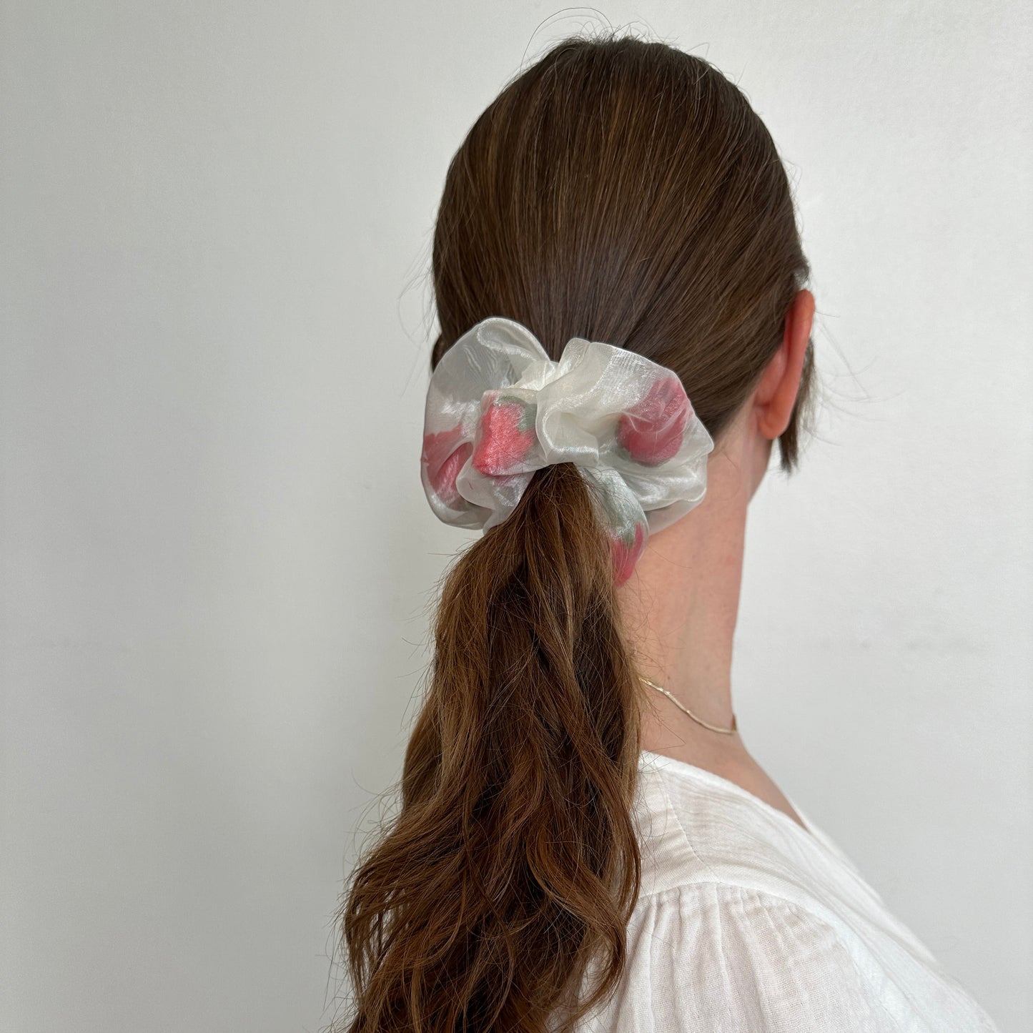 Mini Sheer Rose Stuffed Scrunchie