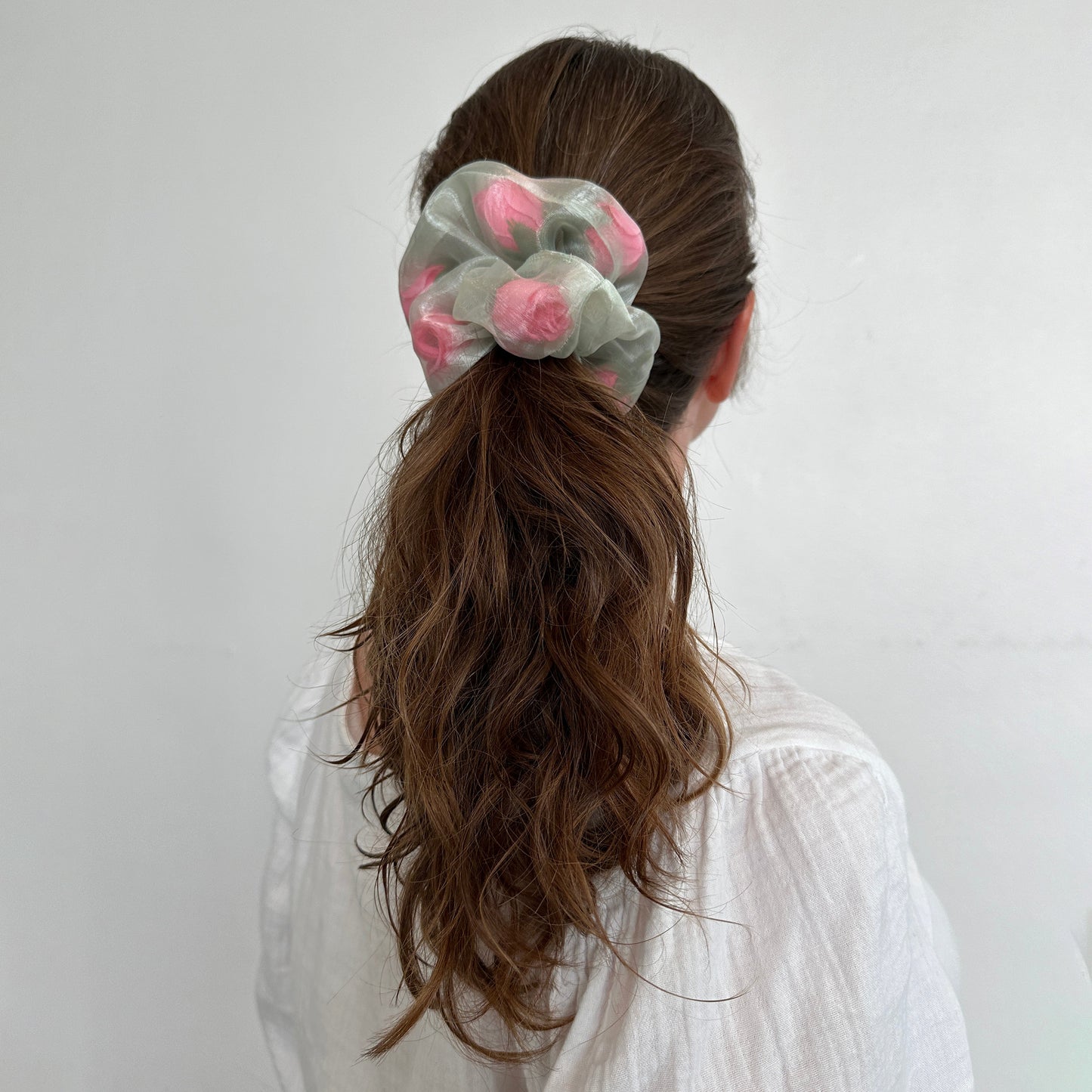 Mini Sheer Rose Stuffed Scrunchie