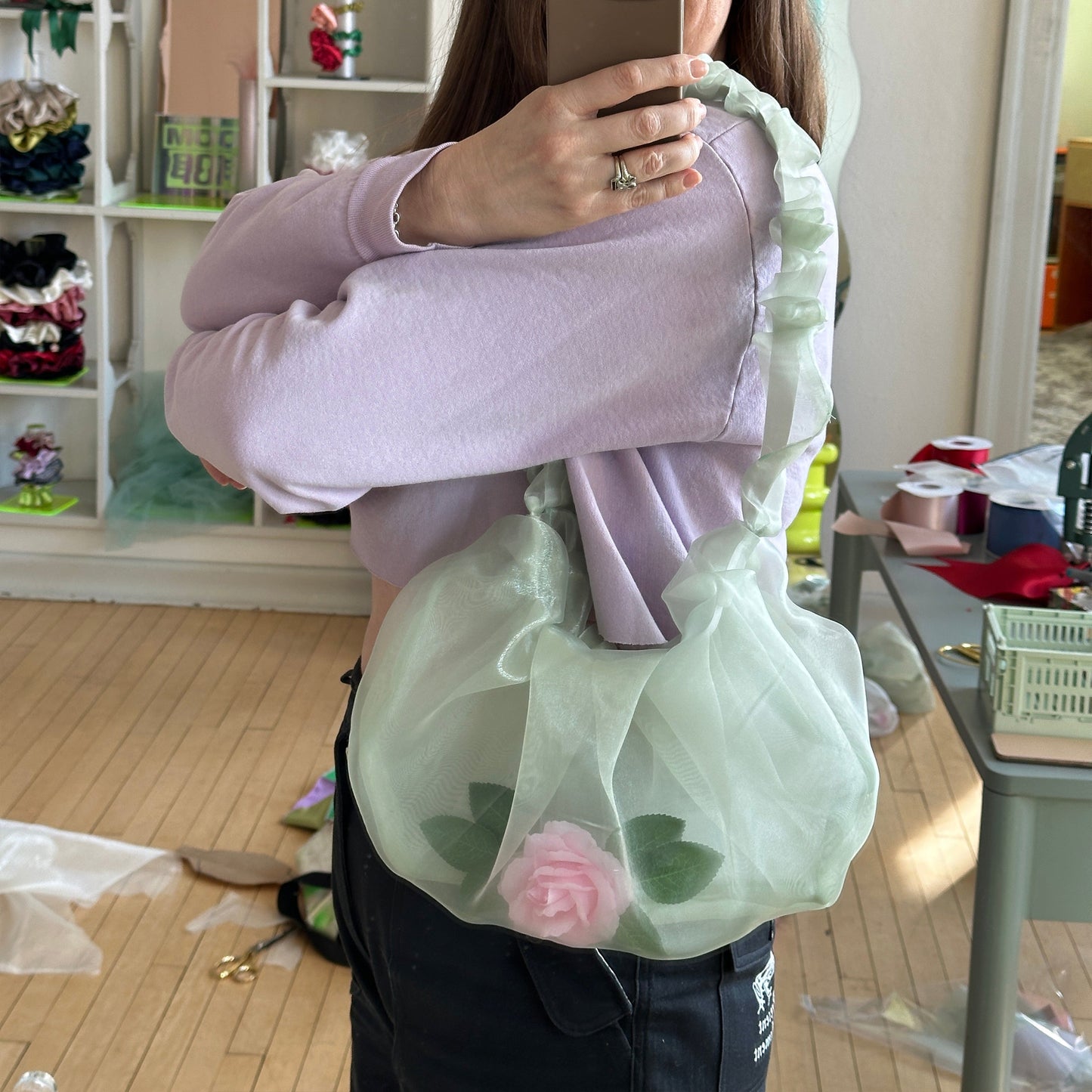 Rose Filled Crossbody Bag