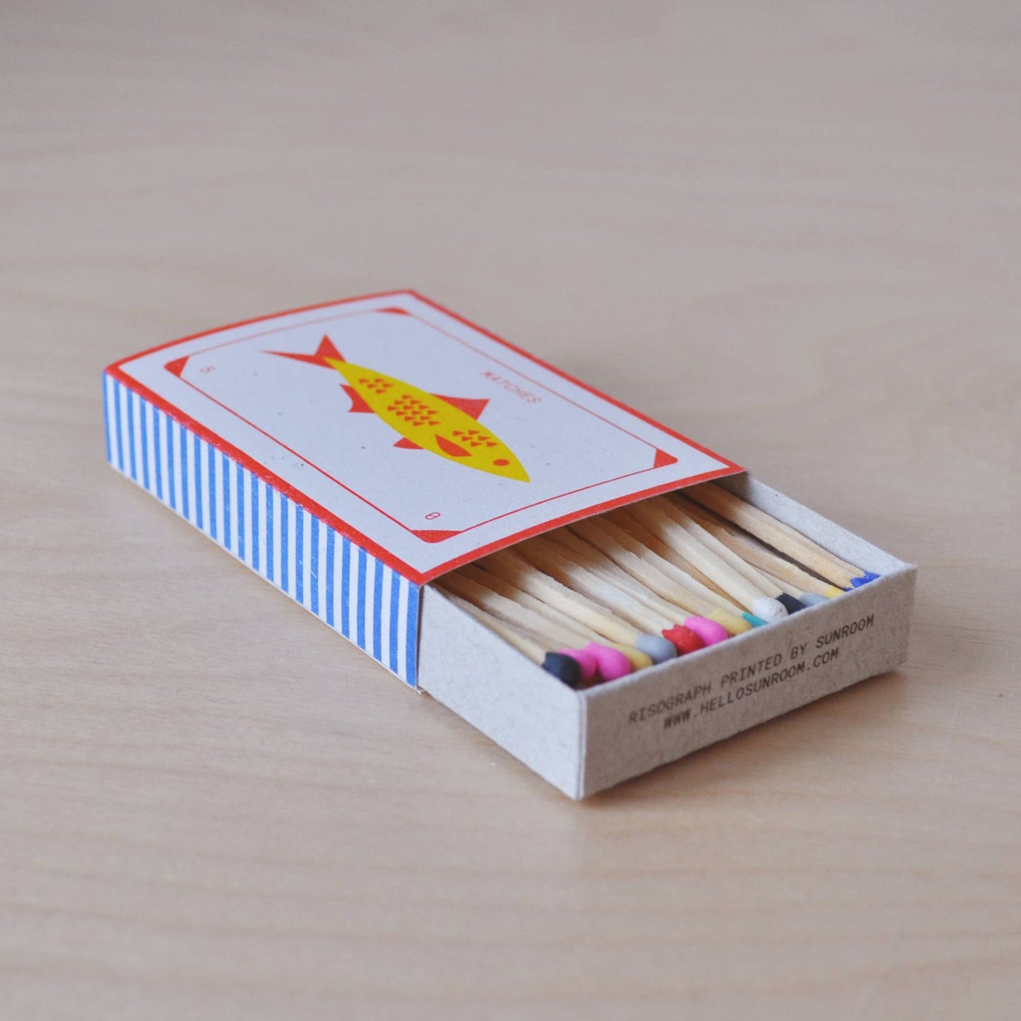 "Fish" Risograph Printed Matchbox