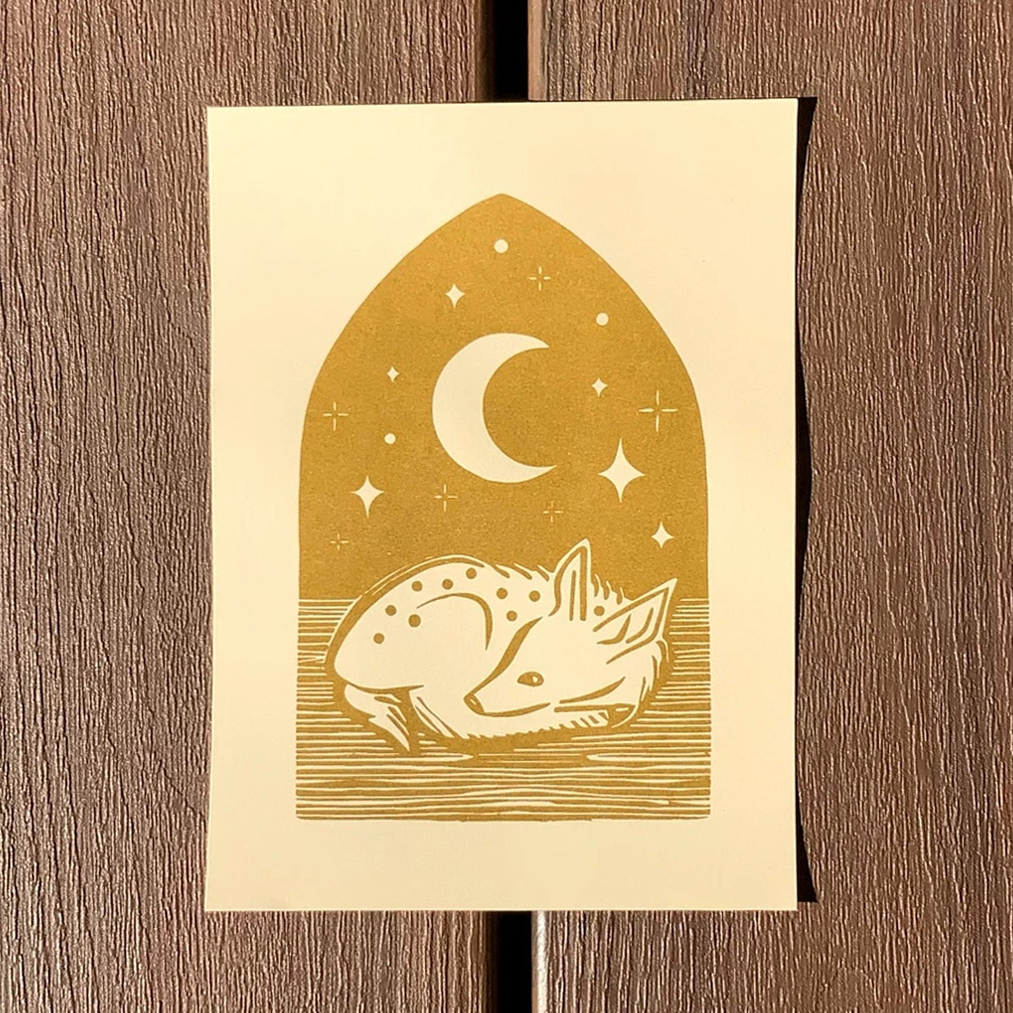 Wildkat Studio: Fawn & Moon Riso Print