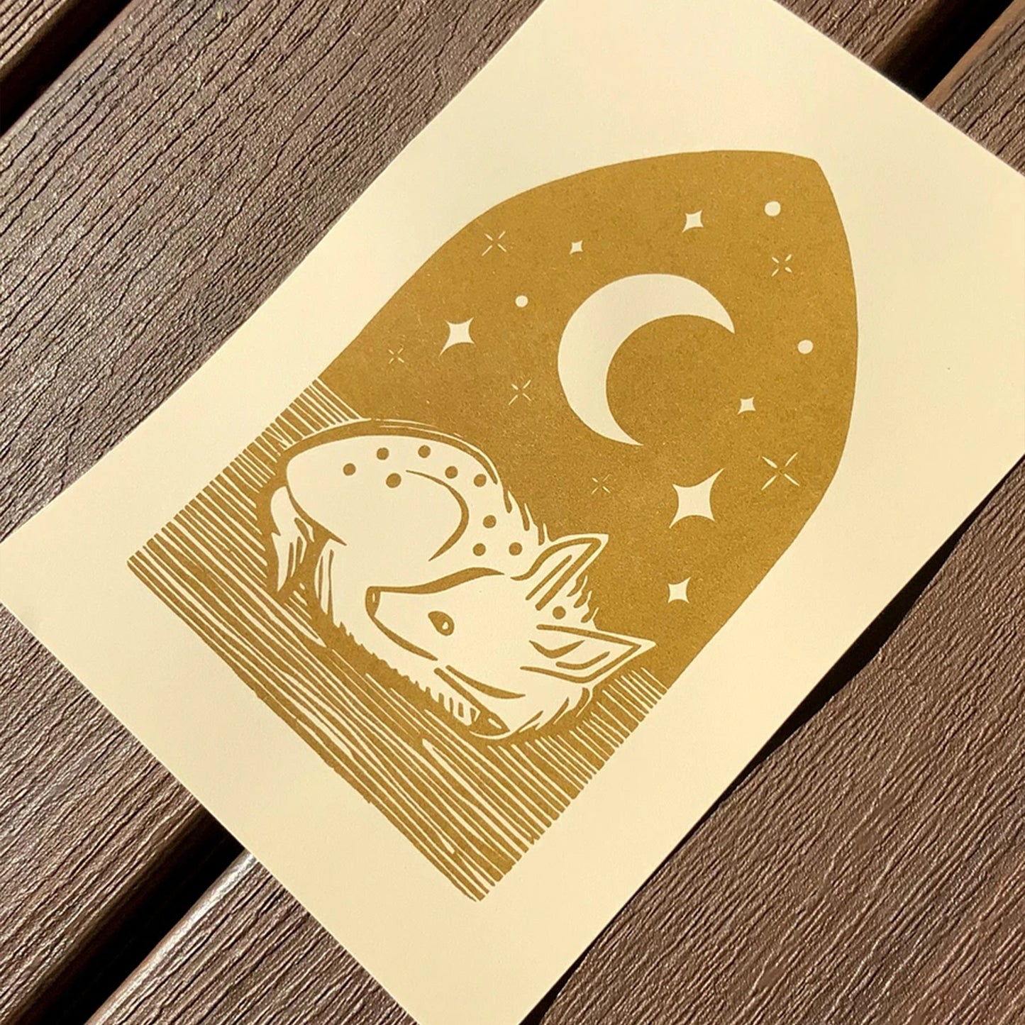 Wildkat Studio: Fawn & Moon Riso Print