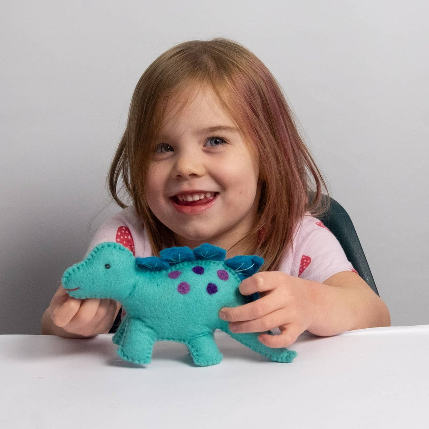 Wool Felted Dino - Baby Blue Stegosaurus