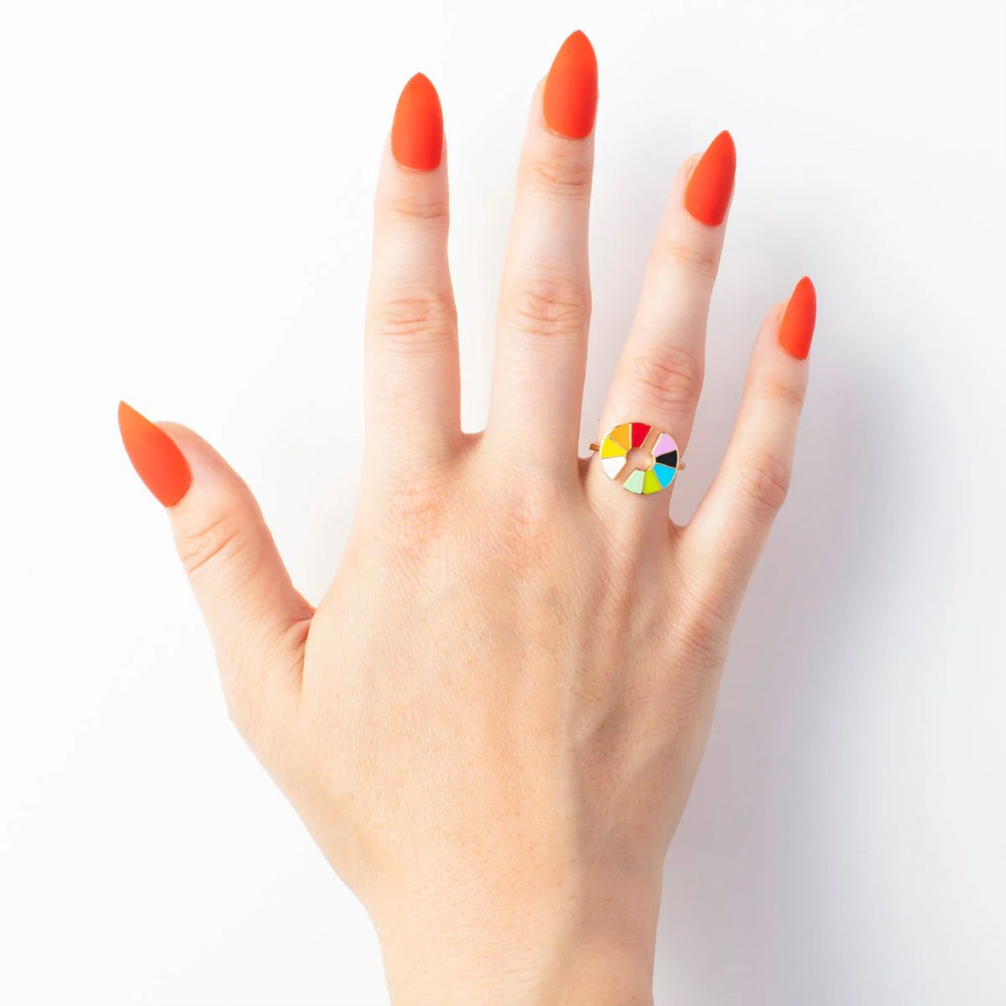 Yellow Owl Adjustable Ring - Color Wheel