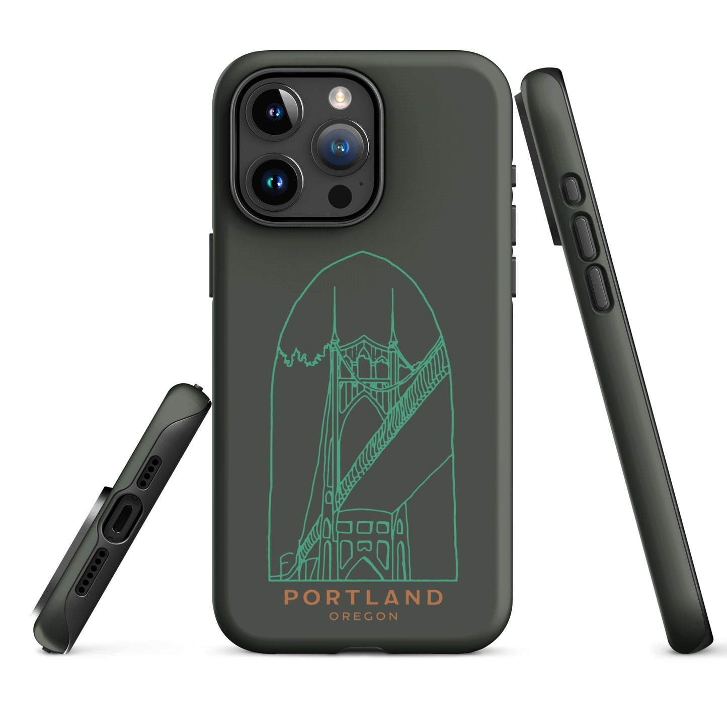 St. Johns Bridge Tough Case for iPhone 15 Pro Max