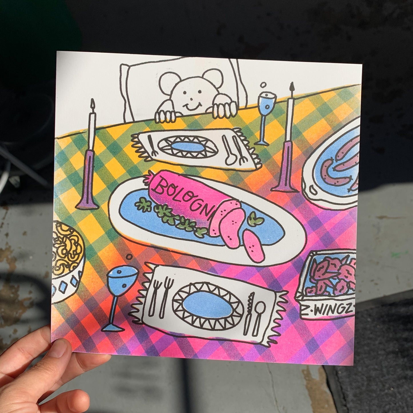 Alex Luciano: Breakfast in Bed Risograph Print