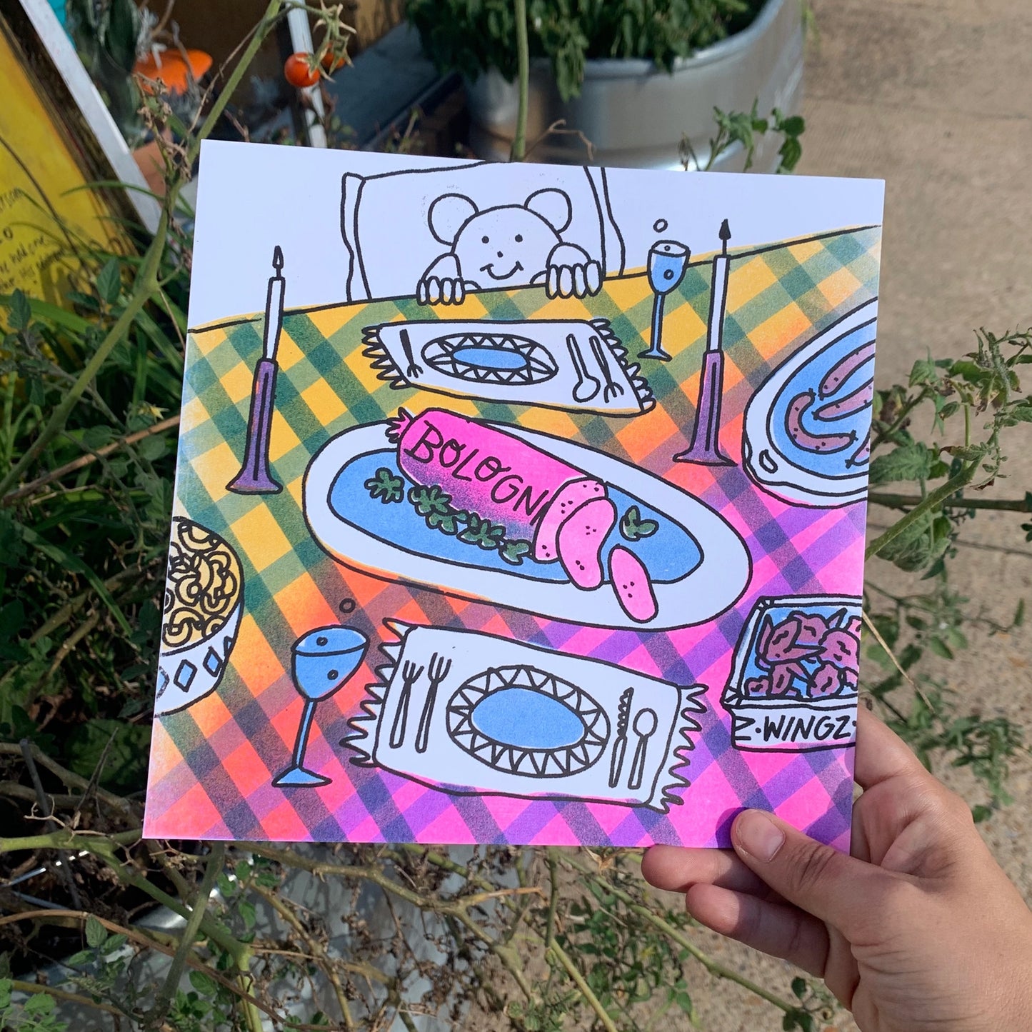 Alex Luciano: Breakfast in Bed Risograph Print