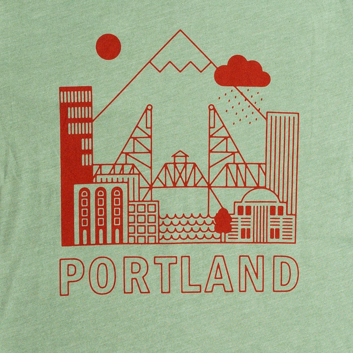 Portland Skyline Unisex Shirt (Heather Sage)