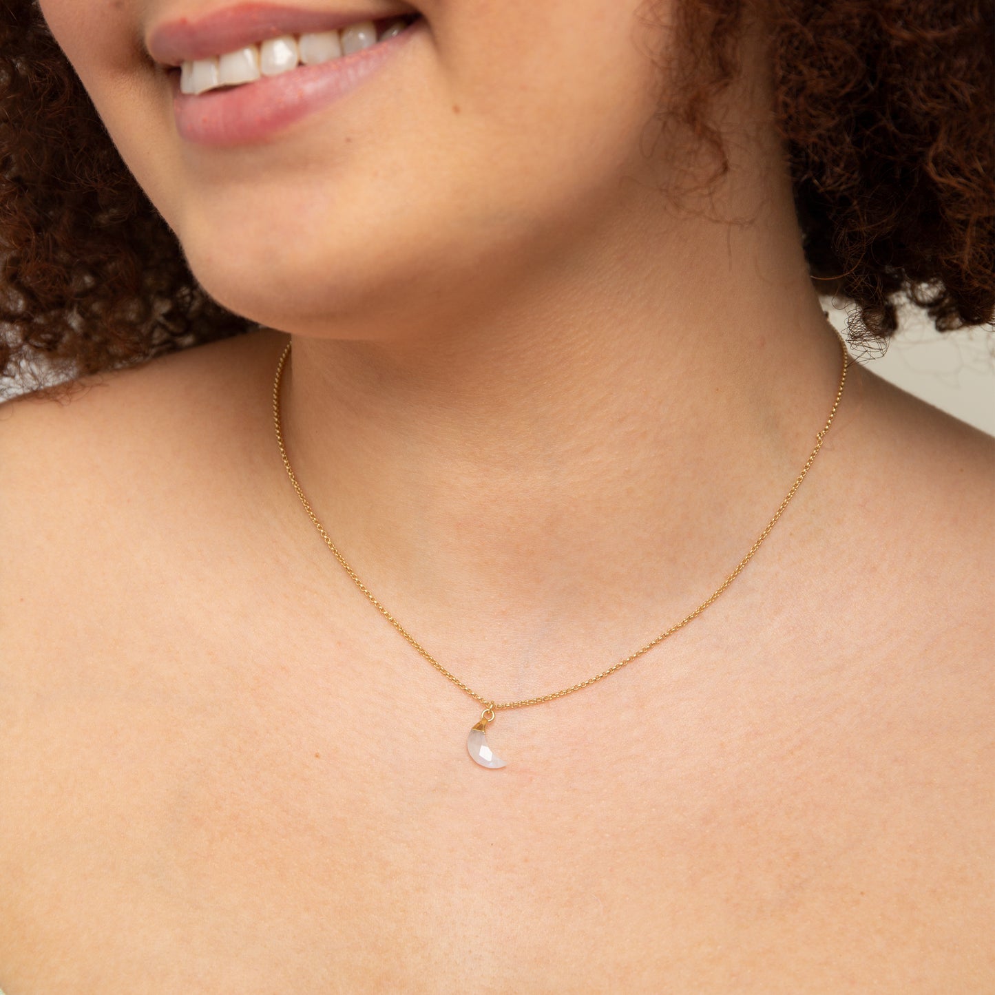 Gemstone Crescent Necklace