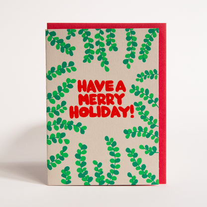 Merry Holiday Screenprinted Card