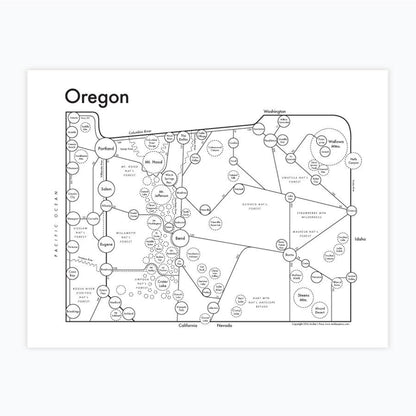 Archie's Press: Oregon Map Print