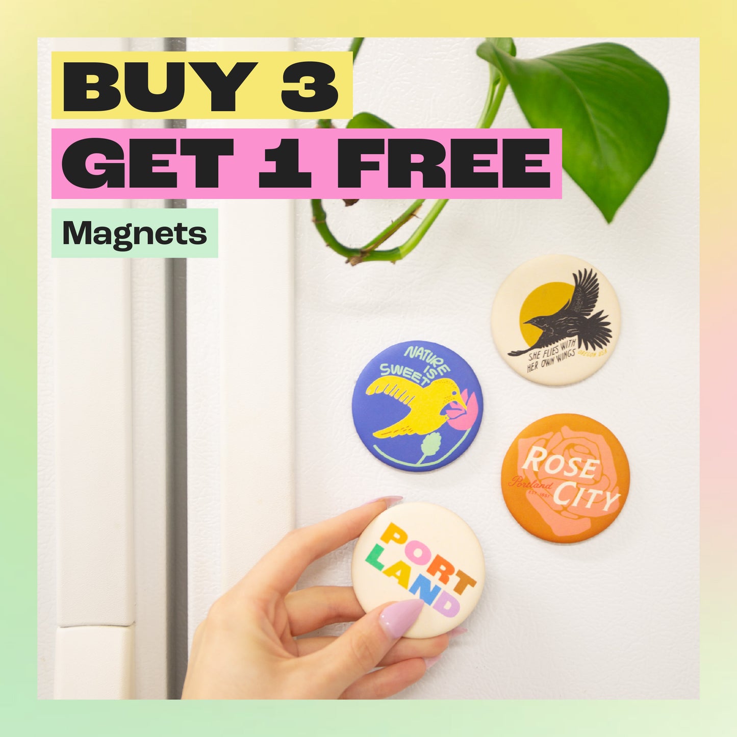 Wild & Free Round Magnet