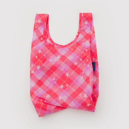 BAGGU Pink Star Plaid Baby Baggu