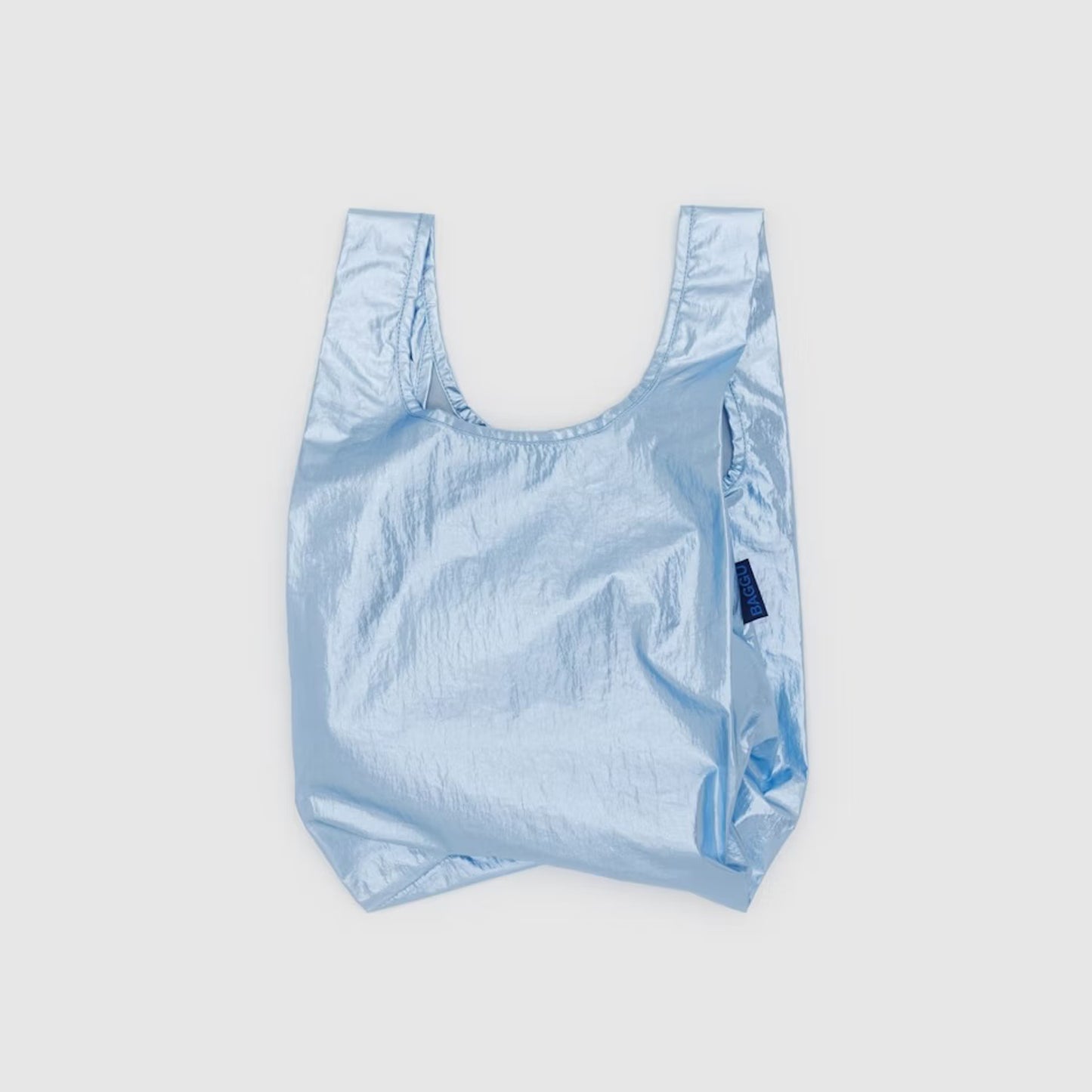 BAGGU Metallic Light Blue Baby Baggu