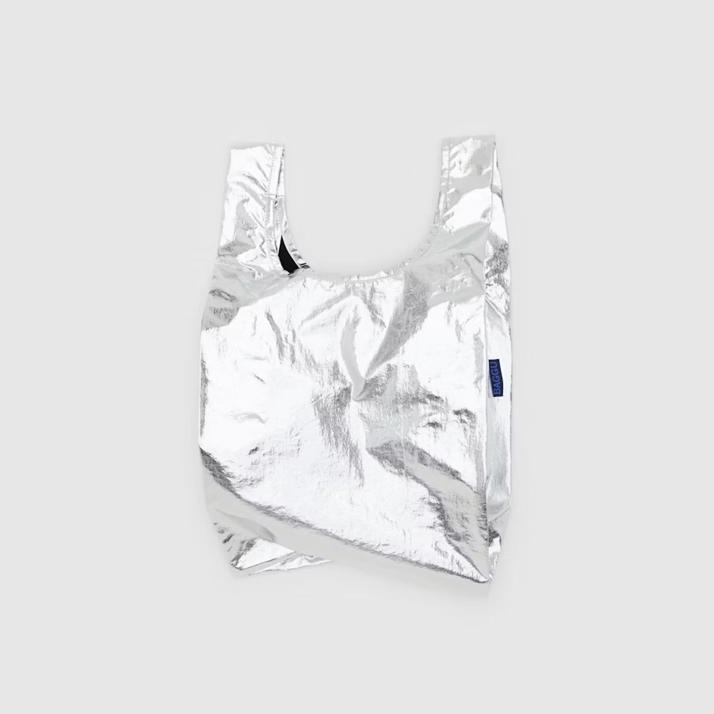 BAGGU Metallic Silver Baby Baggu