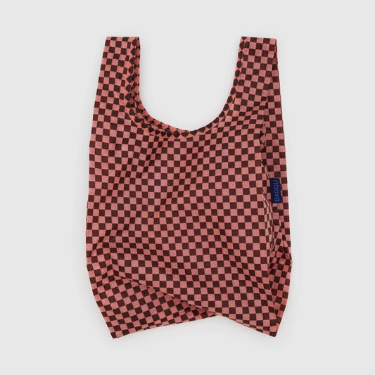 BAGGU Pink Brown Check Baby Baggu