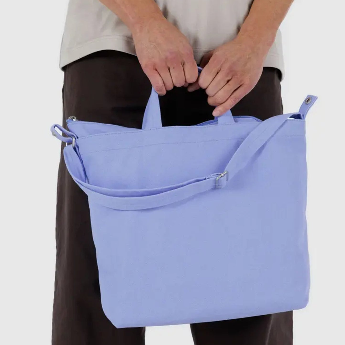 BAGGU French Blue Horizontal Zip Duck Bag