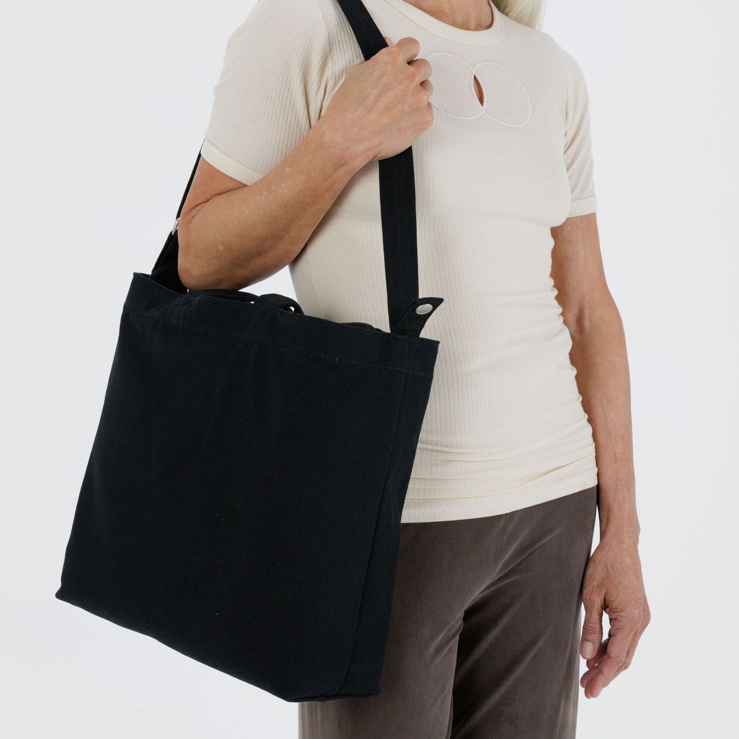 BAGGU Black Horizontal Zip Duck Bag