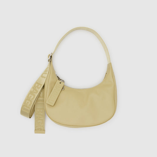 Small Recycled Leather Crescent Bag