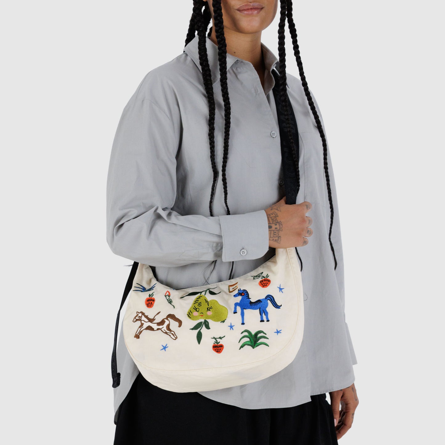 Medium Nylon Crescent Bag