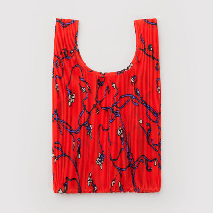 BAGGU Red Snapdragon Pleated Baggu