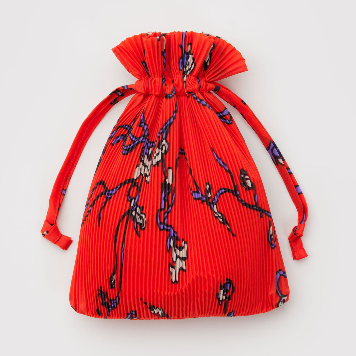 BAGGU Red Snapdragon Pleated Baggu