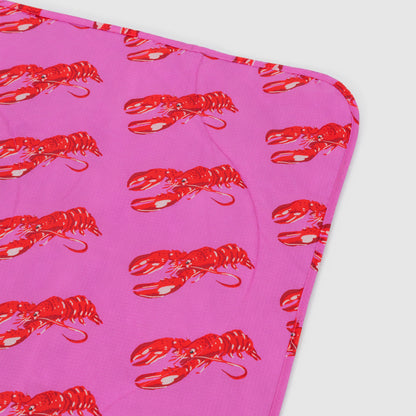 BAGGU Puffy Picnic Blanket: Pink Lobster