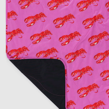 BAGGU Puffy Picnic Blanket: Pink Lobster