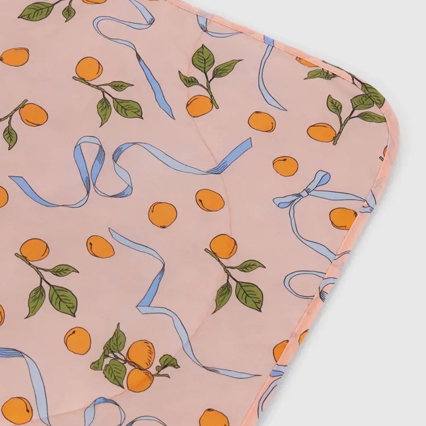 BAGGU Puffy Picnic Blanket: Apricots & Ribbons