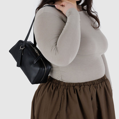 Small Recycled Leather Bowler Bag
