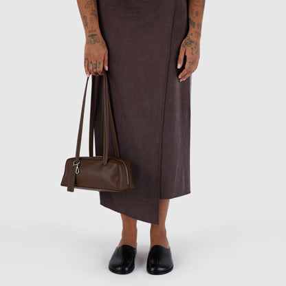 Small Recycled Leather Bowler Bag