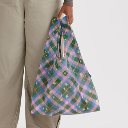 BAGGU Green Star Plaid Standard Baggu