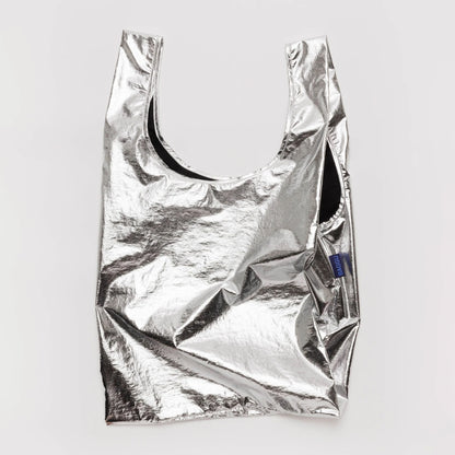 BAGGU Metallic Silver Standard Baggu