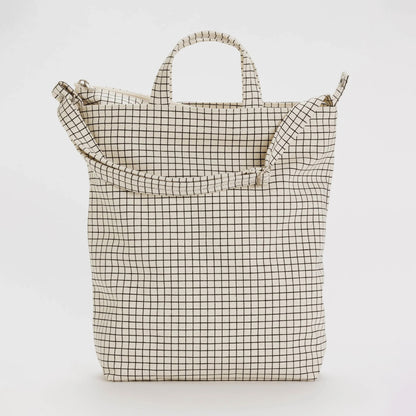 BAGGU Natural Grid Zip Duck Bag