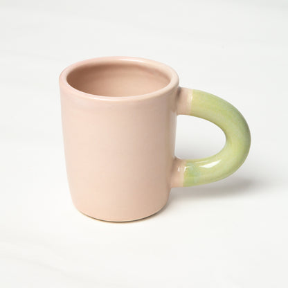 Favorite Mug in Peach with Green Tea Handle