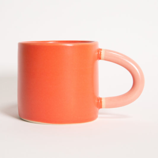 Classic Mug in Bright Red with Rose Handle